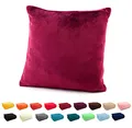 Produktbild: heimtexland ® Flanell Kuschel Kissen Super Soft Dekokissen Plüsch Typ380 Kissenhülle Bordeaux 48x48 cm