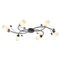 Produktbild: Nowa Deckenlampe 6 flammig Blätter Design Deckenleuchte rostfarben Wohnzimmerlampe, Glas Alabaster Optik, 6x E14, LxBxH 55 x 106 x 22 cm