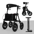 Produktbild: Rollator Set + Pumpe mit 30 cm Luftreifen Alu leicht faltbar outdoor für draußen