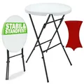 Produktbild: CASARIA® Stehtisch mit Husse Bordeaux-Rot 72 cm  Set