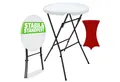 Produktbild: Casaria Stehtisch, mit Husse Rot Klappbar Rund 110 cm Hoch Outdoor Garten Klapptisch