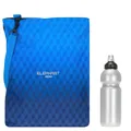 Produktbild: Elephant Turnbeutel Sportbeutel Hero Signature Attach Bag Tasche Jungen Mädchen Auswahl passt zu Cyber Camo, Two Tone, Flower, Cube oder Plaid + Trinkflasche (Dark Blue Cube 12865)