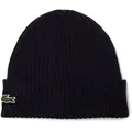 Produktbild: LACOSTE Unisex Mütze - Strickmütze, Beanie, Wolle, Logo-Patch, One Size Dunkelblau