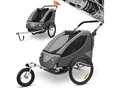Produktbild: KESSER® Kinderanhänger Fahrradanhänger 360° Drehbar mit Federung 2in1 Joggerfunktion Kinderfahrradanhänger + 5-Punkt Gurt Jogger Fahrrad Anhänger für 1 bis 2 Kinder max. 40kg