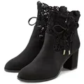 Produktbild: LASCANA Sommerstiefelette High-Heel-Stiefelette mit modischer Spitze und bequemen Blockabsatz, Ankle Boot, Stiefel schwarz 38