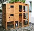 Produktbild: Kerbl Hobbyfarming Hühnerhaus, 222 x 115 x 200 cm, mehrere Etagen, 6 Türen, wetterfestes Dach, 6 Legenester
