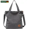 Produktbild: Handtasche Damen Canvas Schultertasche Multifunktional Grau Groß für Schule