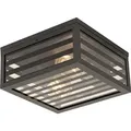 Produktbild: Qazqa Modern außen Deckenleuchte, Deckenlampe für den Garten - Reims - Schwarz, max. 40W, Geeignet für LED, 24cm, IP44, Quadratisch, 2-flammig - Schwarz