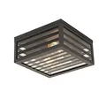 Produktbild: Qazqa Modern außen Deckenleuchte, Deckenlampe für den Garten - Reims - Schwarz, max. 40W, Geeignet für LED, 24cm, IP44, Quadratisch, 2-flammig