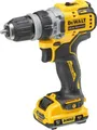 Produktbild: DeWALT DCD703L2T-QW. Produktdesign: Handbohrmaschine, Spannzange Typ: Ohne Schlüssel. Spannbereich (max.): 1 cm, Leerlaufdrehzahl (max.): 1500 RPM, Bohrdurchmesser in Holz (max.): 2 cm. Energiequelle: Akku, Eingangsleistung: 250 W, Akku-/Batterietechnologie: Lithium-Ion (Li-Ion). Gewicht: 900 g, Tiefe: 107 mm (DCD703L2T-QW)