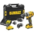 Produktbild: DEWALT 12 Volt / 3 Ah Akku-Bohrschrauber mit 4 werkzeuglos wechselbaren Werkzeug-Aufnahmen DCD703L2T-QW