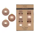 Produktbild: Weihnachtskugeln Glas 10cm 6 Stück - matt & glänzend - Große Christbaumkugeln Weihnachtsbaumkugeln für Weihnachten - Christbaumschmuck & Weihnachtsbaumschmuck Beige - Golden Sesame