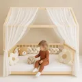 Produktbild: Baby Fancyroom Betthimmel für Hausbett Kinderbett, universell, Premium Tüll, 2-teilig, Hausbetthimmel, Bettvorhang (Ecru, 340cm)