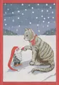 Produktbild: Ekelund Küchenhandtuch Vintervänner - Wichtel Katze Schnee 35x50 cm Baumwolle
