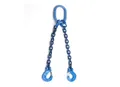Produktbild: Anschlagkette 2-Strang 3m 8mm blau lakiert mit Haken DIN EN 818-4 geprüft GK10