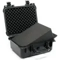 Produktbild: Universalkoffer 35x29,5x15 cm schwarz, Schutzkoffer wasserdicht mit Druckausgleichsventil & anpassbaren Schaumstoffmatten - Wiltec