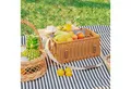 Produktbild: Outsunny Picknickkorb mit Picknickdecke, Besteck Set, Flascheöffner, Picknicktisch (Picknick Set für 4 Personen, 1 St., Picknickkoffer aus Weidenholz), für Camping Strand Weihnachten Hellbraun