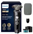 Produktbild: Philips Rasierer S9000 Prestige - Elektrischer Nass- und Trockenrasierer, Schwarz matt, Lift & Cut-Rasiersystem, SkinIQ-Technologie, Bartstyler, Reinigungsstation & Premium-Etui (Modell SP9840/31)