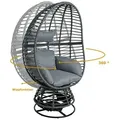 Produktbild: Polyrattan Loungesessel Schwingsessel Rattan Sessel Relaxsessel Stuhl Anthrazit