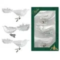 Produktbild: Krebs Glas Lauscha GmbH Christbaumschmuck Glas Vögel Clip 11 cm 3 Stück Weiß