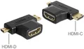 Produktbild: HDMI Adapter Delock A -> mini C + micro D Bu/St/St