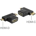 Produktbild: DELOCK Adapter HDMI-A Buchse > HDMI-C + HDMI-D Stecker