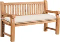 Produktbild: CLP Gartenbank Teakholz Jackson mit Sitzkissen,creme 136x48x8 cm