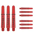 Produktbild: Target Darts Pro Grip Tag Shaft (9er Pack) Multipack Shafts, Professionelles Dart Zubehör, Dart Shaft Set - Schwarz & Rot, Kurze Länge (33.5mm)