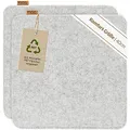 Produktbild: Miqio Design Sitzkissen Rechteckig aus Filz mit Antirutschnoppen | Nachhaltig aus recycelten PET Flaschen | 40x40 cm | 2er-Set | Waschbare Stuhlkissen rutschfest | Sitzauflage für Bank und Stuhl