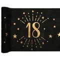 Produktbild: 18. Geburtstag schwarz gold Tischläufer 5 m x 30 cm Zahl 18