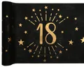 Produktbild: Tischläufer Vlies 18 schwarz-gold 30cm x 5m Geburtstag Tischdekoration Party
