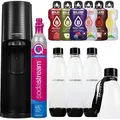 Produktbild: SodaStream Wassersprudler Terra Schwarz Set mit 3 Flaschen Kartusche Sirup - Schwarz