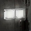 Produktbild: LED Design Chrom Wand Strahler Glas Stein Gäste Zimmer Beleuchtung Dielen Lampe