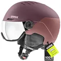 Produktbild: uvex Wanted Visor - robuster, stylischer, optimal belüfteter Skihelm mit beschlagfreiem Visier für Damen und Herren - bramble - Antique Rose matt - 54-58 cm