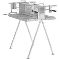 Produktbild: BBQ-Toro Edelstahl Doppel Spießgrill mit Motor, Vertikalgrill mit zwei Grillspießen, Hähnchengrill - Silber