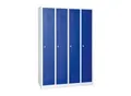 Produktbild: Kleiderspind, 4 Türen, B 1170 x H 1800 mm, Drehriegelverschluss, lichtgrau/enzianblau