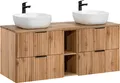 Produktbild: Doppelwaschtisch 140.8cm Adriel mit 4 Schubladen, Holzoptik