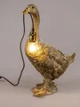 Produktbild: dekorative Tischlampe goldene Gans H. 60cm antikgold aus Kunststein Formano