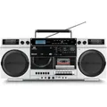 Produktbild: Medion® Medion MD44538 P66538 Boombox Retro-Radio (AM/FM DAB+ MW/UKW, 20 W) silberfarben