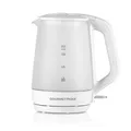 Produktbild: GOURMETmaxx Glas Wasserkocher | 1,7 Liter Fassungsvolumen Füllmengen-Anzeige für genaues Abmessen & Energie sparen | Kabelloser 360° Bedienkomfort | 2200 Watt, LED Beleuchtung [Frosted Glass/weiß]