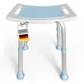 Produktbild: FLOORDIREKT Duschhocker Nora - Höhenverstellbarer Duschsitz mit rutschhemmenden Standfüßen - Vielseitig einsetzbar - Belastbar bis 136 kg