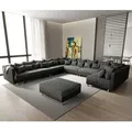 Produktbild: DELIFE Wohnlandschaft Clovis XXL Schwarz Hocker Ottomane Links modular - Schwarz