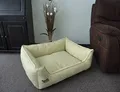 Produktbild: Hundebett Hundesofa Schlafplatz Kunstleder Similpelle 90 cm X 70 cm Creme