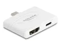 Produktbild: Delock Videoadapter - USB-C männlich zu HDMI, USB-C weiblich - weiß - 4K60Hz-Unterstützung, USB Power Delivery (94W)