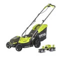 Produktbild: RYOBI ONE+ 18V Akku-Rasenmäher 2 x 4,0 Ah Akkus und Ladegerät Mulchkit Set Neu