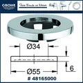 Produktbild: GROHE Grundplatte 48165 für Einloch-Waschtisch-/Bidetbatterien Abdeckung  chrom