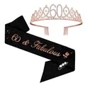 Produktbild: 60. Geburtstags Tiara 60 & Fabulous Geburtstags-Krone Schärpe Set 60 geburtst...
