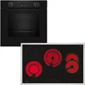 Produktbild: NEFF BX48PB, Backofen-Set bestehend aus Integrierbarer Backofen-Kochfeld-Kombination 60 cm breit, CircoTherm, Pyrolyse, LED-Display, Touch Control, Powerstufe, Bräterzone, Schwarz
