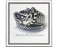 Produktbild: Edelschmiede925 Silberring Silberring 925 als Drachenkopf Größe 56 geschwärzt