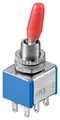 Produktbild: Goobay 10021 Kippschalter Miniatur, 2x EIN – EIN, 6 Pins, blaues Gehäuse
